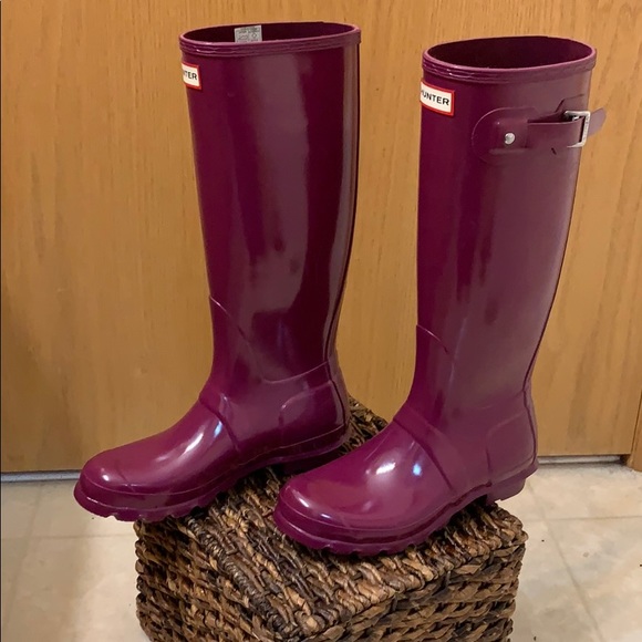 Women’s Hunter Original Tall Gloss Rain Boots sz7 - Picture 4 of 5